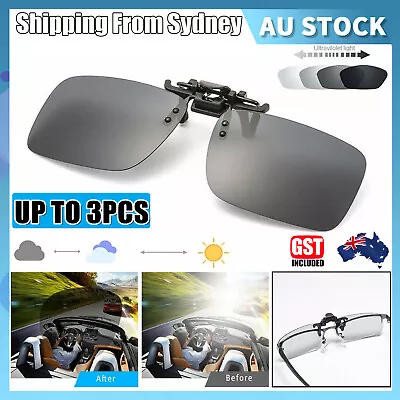 $7.18 • Buy Photochromic Polarised Clip On Flip Sunglasses Pilot Polarized Fishing Eyewear