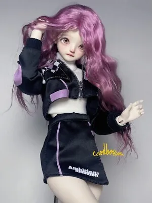 1/4 MSD BJD Clothes Outfit Sexy Motorcycle Racing Girl Suit Purple 6 Pcs Set • $56.03