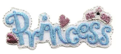 $2.99 • Buy BLUE PRINCESS CROWN Iron On Patch 