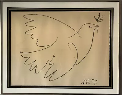 Rare Pablo Picasso Antique Modern Cubist Dove Lithograph Vintage Cubism 1961 • $4500