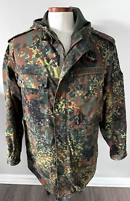 Vtg Men's 90s German Army Camo Hooded Field Jacket H Winnen GMBH Sz XL • $46