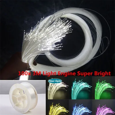 100x 3M Light Engine Super Bright 0.75mm End Glow PMMA Plastic Fiber Optic Cable • $20.38