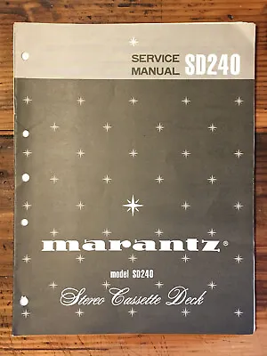 Marantz SD240 SD 240 Cassette Service Manual *Original* • $19.97