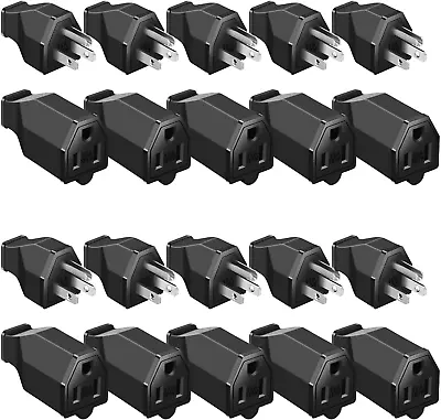 20Pcs Extension Cord Plug Replacement Male Female Ends NEMA 5-15r 1875w 15A 125V • $41.22