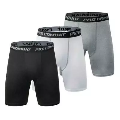 Compression Shorts Men Gym Sports Fitness Base Layer Thermal Underwear Workout • £4.99