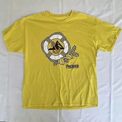 CERVEZA PACIFICO Beer T Shirt Men's Size XL Yellow Mexico 1484 • $19.49