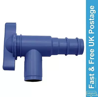 Blue 28mm Fresh Water Drainage Tap Outlet Food Safe Caravan Motorhome Campervan • £13.89