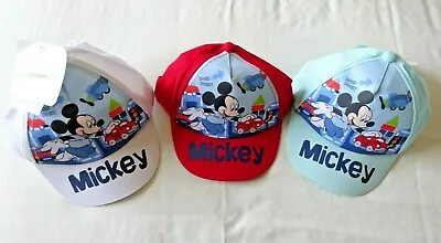 Official Boys Baseball Cap MICKEY MOUSE Blue Red White Summer Hat 48 50 Cm • £4.35