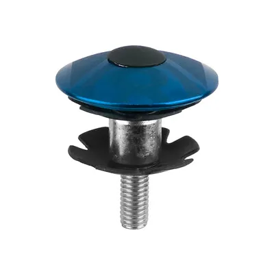 Origin-8 Threadless Headset Top Cap & Bolt 1-1/8 Ano Blue + Fork Star Nut • $10.99