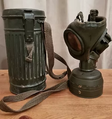 £83 • Buy Ww2 German Gas Mask & Camouflaged Cannister