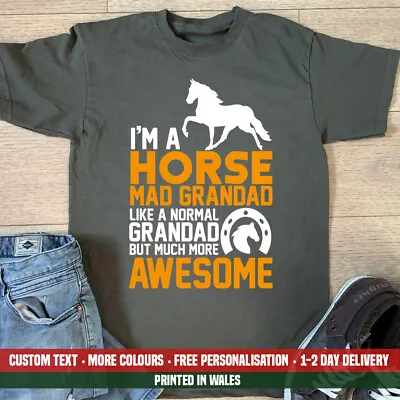 I'm A Horse Mad Grandad Awesome T Shirt Funny Racing Riding Fathers Day Dad Gift • £13.99