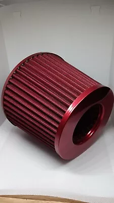 [RED] UNIVERSAL 3 INCH 76mm HIGH FLOW COLD AIR SHORT RAM INTAKE FILTER DRY CONE • $18.35