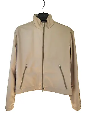 MONCLER Sz 1 JACKET ZIP BLAZER THIN LIGHTWEIGHT LOGO DESIGNER SUMMER SAND SOLID • $52.93