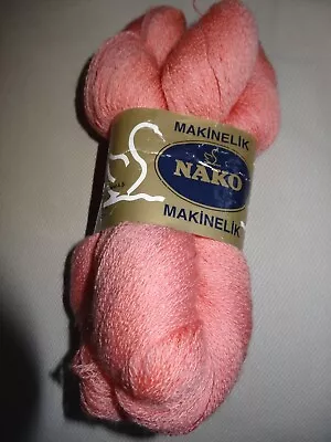 100g/1220m SKEIN NAKO MAKINELIK LACE WEIGHT 2 PLY ACRYLIC KNITTING YARN SALMON • £4.50