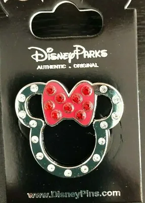 Disney Pin 102839 Minnie Mouse Icon Jeweled Outline Rhinestones Red Bow Mickey • $12.99