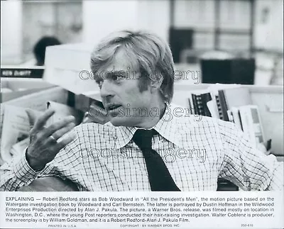 Press Photo Handsome Robert Redford All The President's Men 1970s • $15