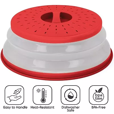 Collapsible Microwave Plate Cover Lid Food Dish Splatter Shield Guard BPA Free • $11.99