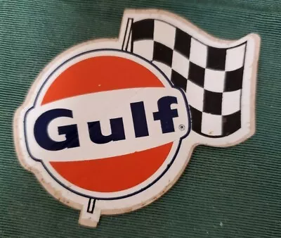 Vintage Gulf Oil Rally Flag Sticker Free Shipping   • $4.25