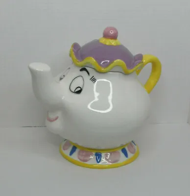 Disney Treasure Craft Beauty And The Beast Mrs. Potts Ceramic Cookie Jar Chipped • $45