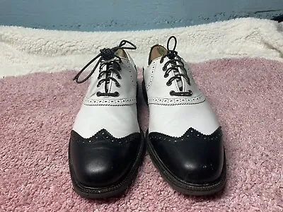 FootJoy ICON Golf Shoes / Men Size 10.5 M/ Black And White / Wing Tip • $75