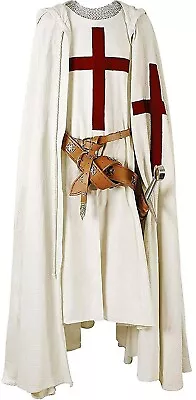 Medieval Templar Knight Crusader TunicSurcoat & Cloak Reenactment SCA Larp • £99.99