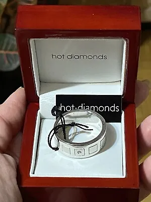 HOT DIAMONDS Sterling Silver & Diamond High Quality Men Wedding? Band Ring Sz 13 • $52.99