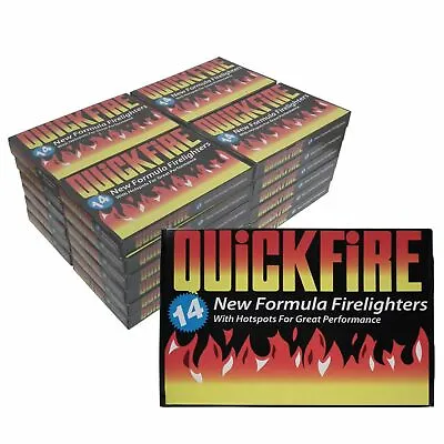 24 X Fire Lighters Long Burning Firelighters QuickFire Barbecue Oven Flame Fast • £22.45