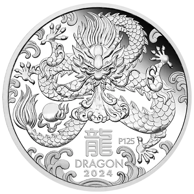2024 Australia Lunar Year Of The Dragon Series III 1/2oz 9999 Silver Proof Coin • $59