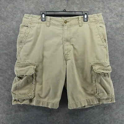 VTG American Eagle Shorts Mens 38 Beige Cargo Baggy Military 11  Distressed Y2K • $28.99