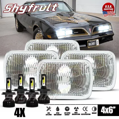 4pcs 4x6  LED Headlights High/Lo Beam For 1977-1981 Pontiac Firebird Trans AM • $124.99