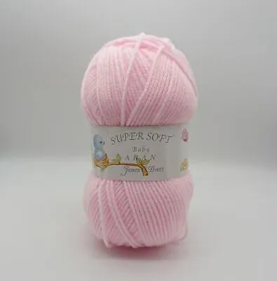 James C Brett Super Soft Baby Aran Knitting Wool Yarn Baby Pink BA6 100g • £1.64