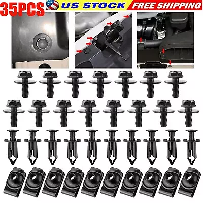 For Ford 35PCS Body Bolts&U-nut Clips- M6 Engine Under Cover Splash Shield Guard • $9.54