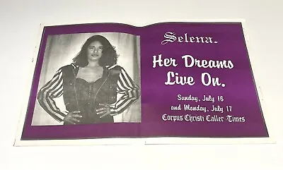 Selena Quintanilla Rare Corpus Christi Times Poster • $64.99