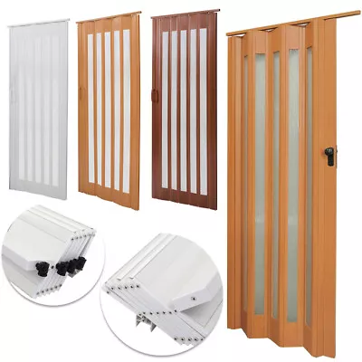 PVC Wood Effect Folding Door Internal Doors Accordion Concertina Sliding Door • £65.95