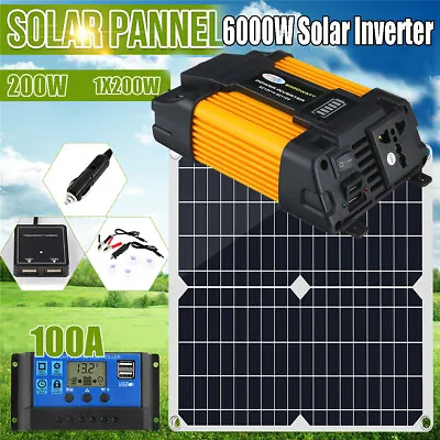 $98.99 • Buy 6000W Solar Panel Kit With Power Converter Solar Charger Panel For RV Camping
