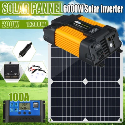 $98.99 • Buy 6000W Solar Panel Kit With Power Converter Solar Charger Panel For RV Camping