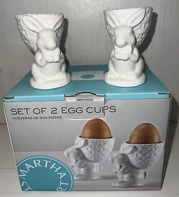 Martha Stewart Collection Bunny Egg Cups White Set Of 2 NIB • $19.99