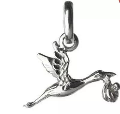 LONDON Ladies Stork & Baby Sterling Silver Bracelet Charm RRP50 NEW • £50