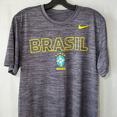 $19.97 • Buy Nike Dri-fit Brazil Cbf Soccer Men's Sz Medium T-shirt Dynamic Grey