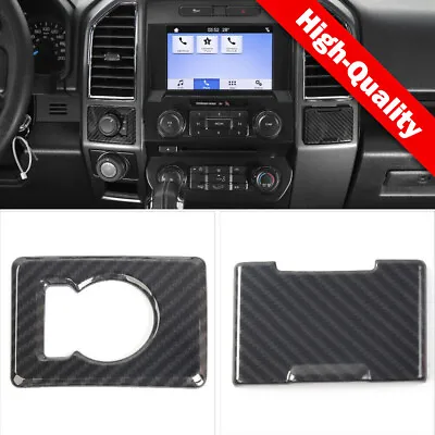 For Ford F150 2015-2020 Power Outlet Panel & 4WD Switch Cover Trim Carbon Fiber • $18.99