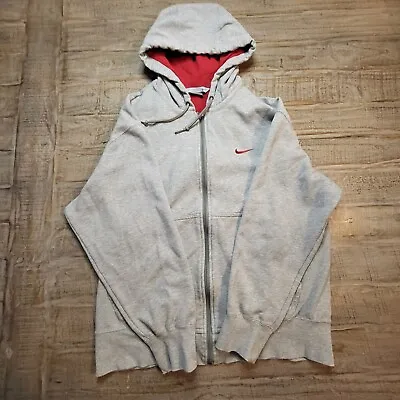 Nike Air Mens Medium Full Zip Grey Hoodie Sweatshirt Streetwear Big Swoosh • $49.95