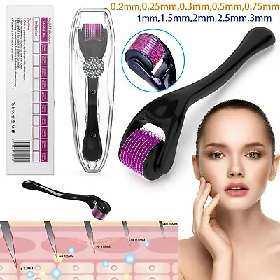 $6.99 • Buy Derma Roller Titanium Micro Needle Skin 540 Needles Scars Anti Aging 0.2-3.0mm