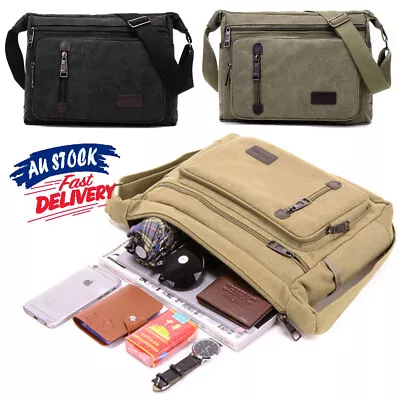 $18.49 • Buy Shoulder Messenger Bag Retro Canvas Men Bag Satchel Travel Men's Crossbody Bags