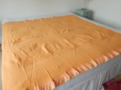 £175 • Buy Trad Loom JAMES WALKER Merino Wool SAVOY Blanket Tangerine MIRFIELD YORKSHIRE