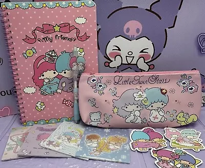 Little Twin Stars Sanrio Bundle A5 Notebook Pencil Case Pen Memos Gift Set • $25.13