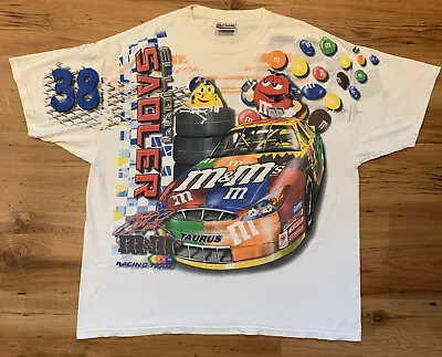 Vintage NASCAR M&M T Shirt Elliot Sadler #38 2003 AOP Chase Authentics Size XL • £109.99