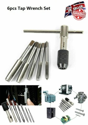 £7.49 • Buy New 6pc TAP WRENCH & CHUCK SET TOOL T-HANDLE METRIC M3 M4 M5 M6 M8 And Die