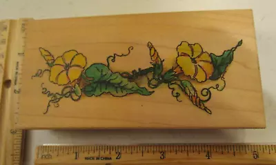 Nasturtium Flower Floral Border Mw Rubber Stamp -vip Visual Image Printery • $8.95