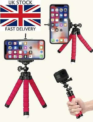 Flexible Red Small Universal Octopus Tripod For Digital Camera Iphone Smartphone • £5.49