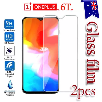 2x For OnePlus 6T Anti Scratch Tempered Glass LCD Screen Protector Film Guard • $6.90